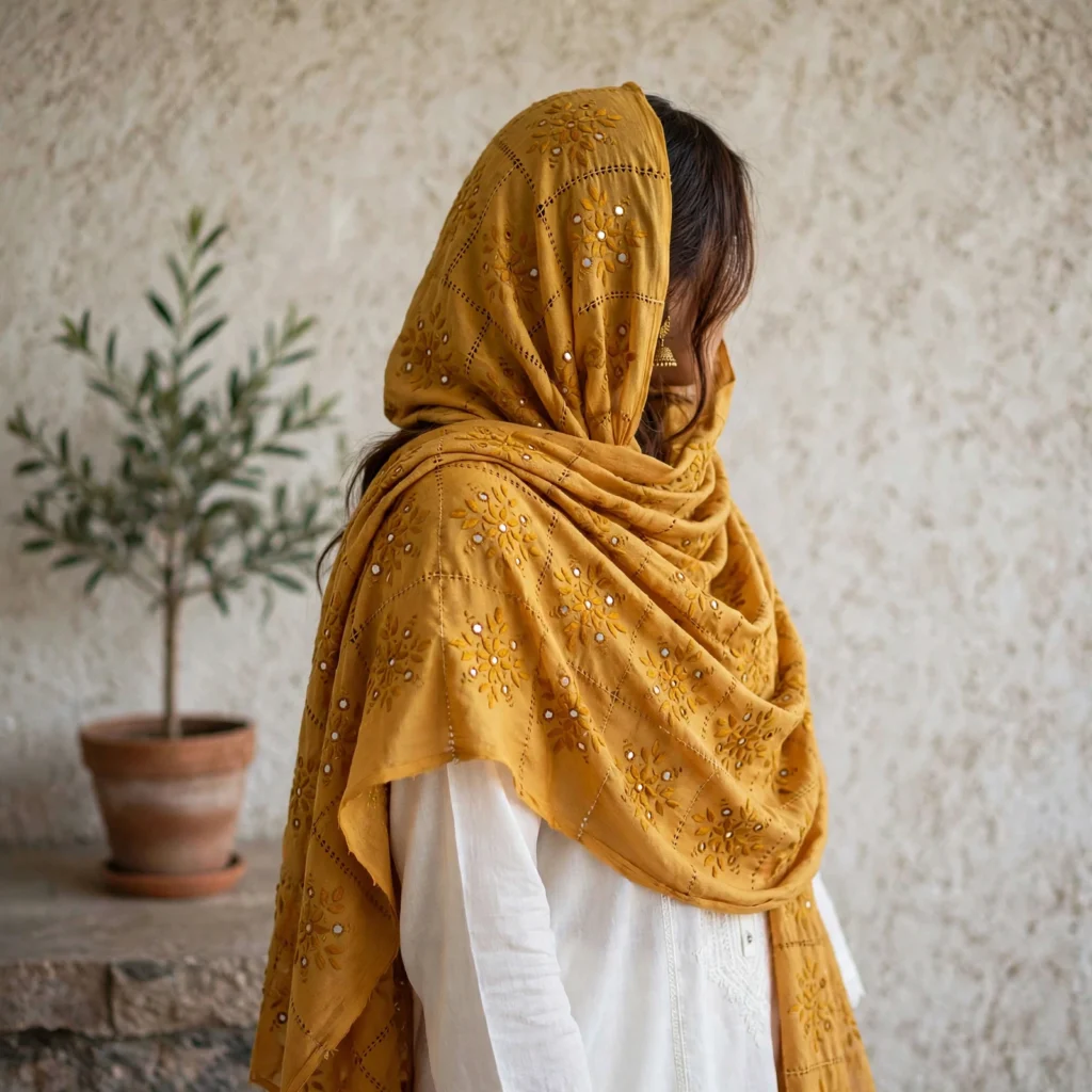 Handmade Mustard Shawl