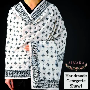 High Quality Handcrafted Shawl (White & Black)