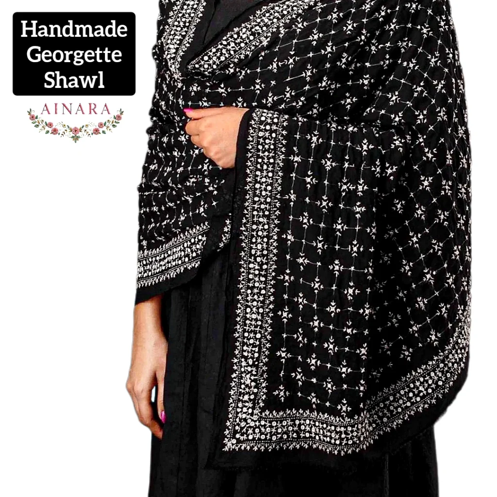High Quality Handcrafted Shawl (Black & White)