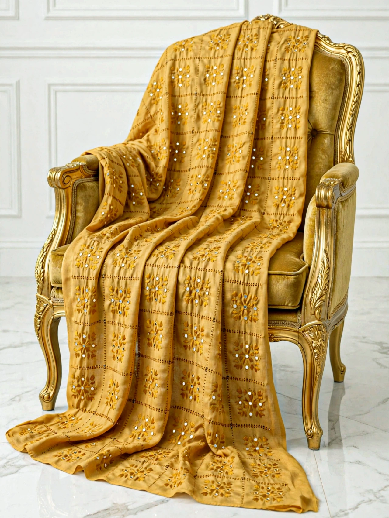 Handmade Mustard Shawl - Image 2